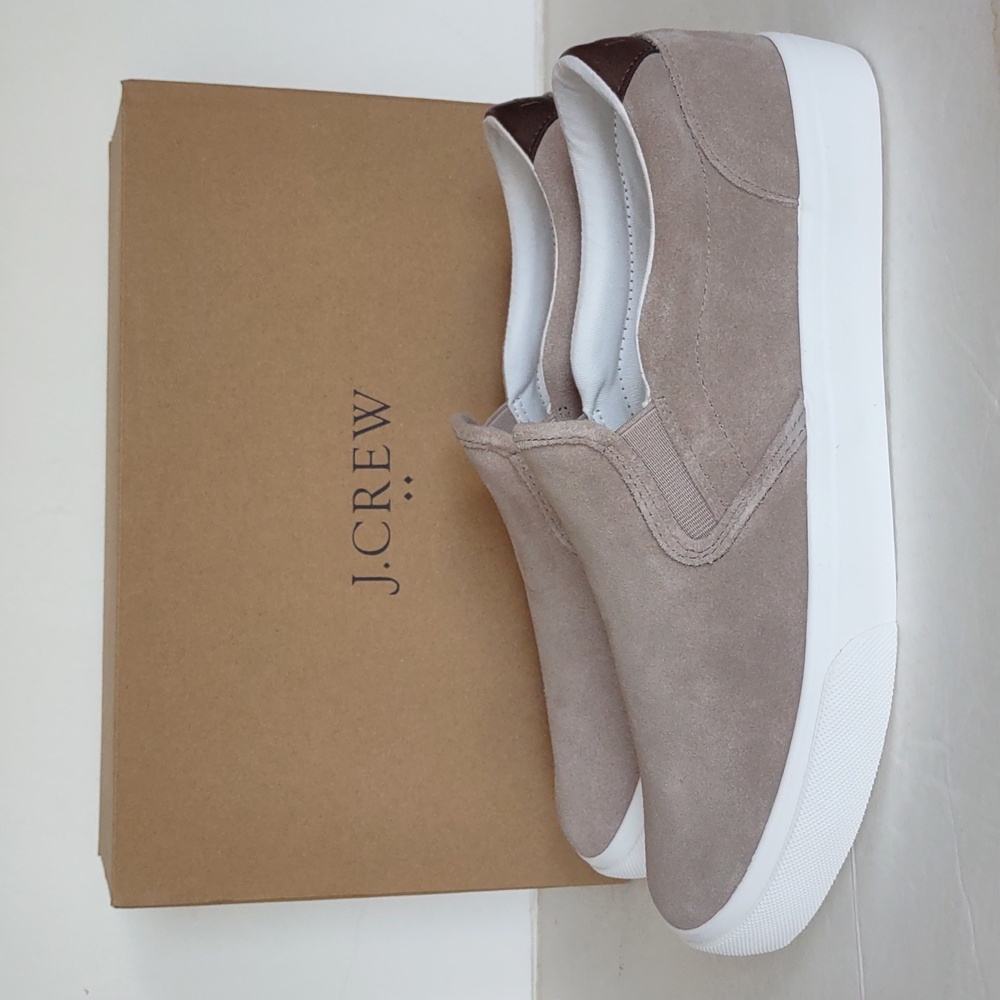 BRAND NEW J CREW MEN'S SUEDE SLIP ON  SNEAKERS.